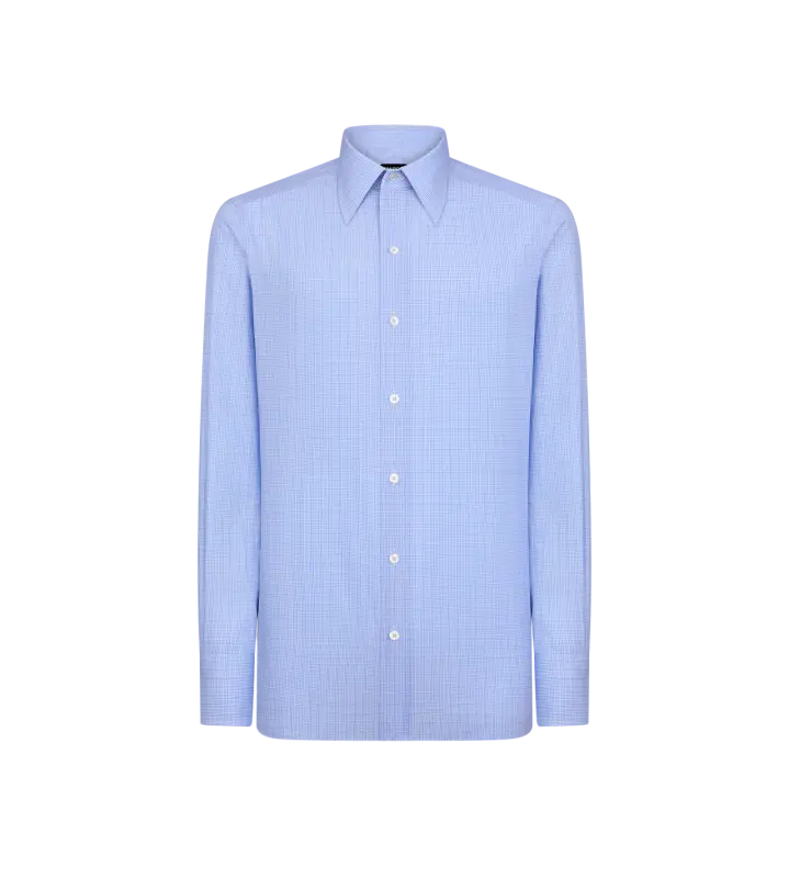 TWILL CHECK SLIM FIT SHIRT 70’S BLUE online
